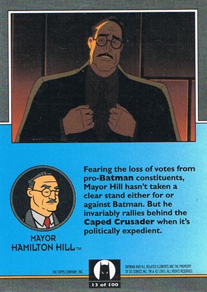 Topps Batman: The Animated Series Base Card 13 Mayor Hamilton Hill