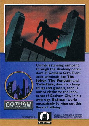 Topps Batman: The Animated Series Base Card 15 Gotham City