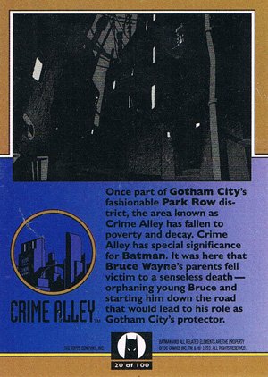 Topps Batman: The Animated Series Base Card 20 Crime Alley