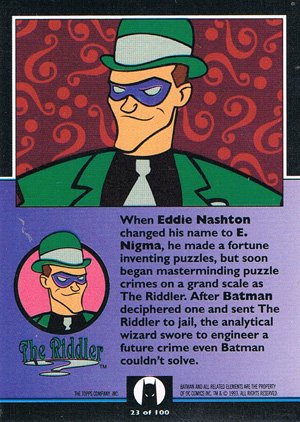 Topps Batman: The Animated Series Base Card 23 The Riddler