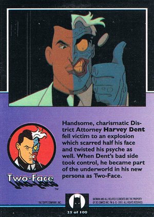 Topps Batman: The Animated Series Base Card 25 Two-Face