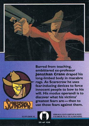 Topps Batman: The Animated Series Base Card 28 Scarecrow