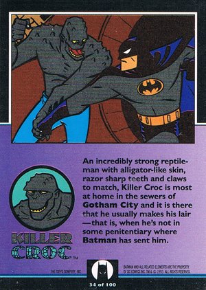 Topps Batman: The Animated Series Base Card 34 Killer Croc