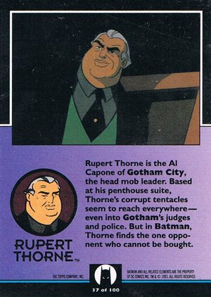 Topps Batman: The Animated Series Base Card 37 Rupert Thorne