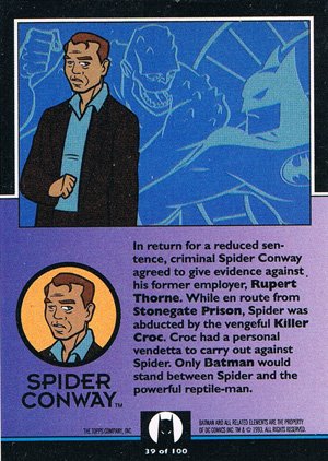 Topps Batman: The Animated Series Base Card 39 Spider Conway