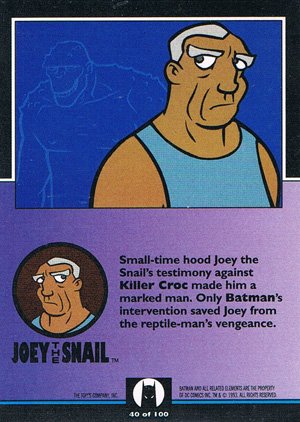 Topps Batman: The Animated Series Base Card 40 Joey the Snail