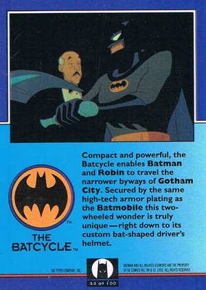 Topps Batman: The Animated Series Base Card 44 The Batcycle