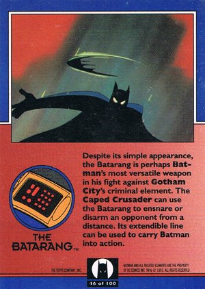 Topps Batman: The Animated Series Base Card 46 The Batarang