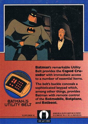 Topps Batman: The Animated Series Base Card 48 Batman's Utility Belt