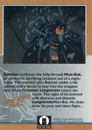 Topps Batman: The Animated Series Base Card 55 Batman confronts the fully-formed