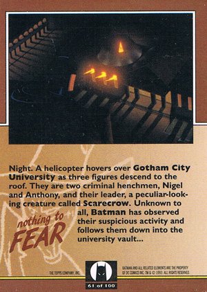 Topps Batman: The Animated Series Base Card 61 Night: A helicopter hovers