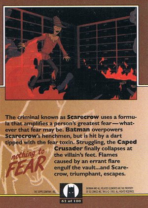 Topps Batman: The Animated Series Base Card 62 The criminal known as Scarecrow