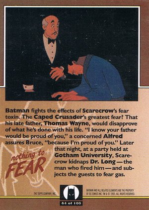 Topps Batman: The Animated Series Base Card 64 Batman fights the effects