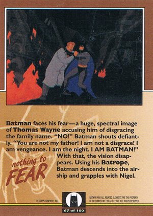 Topps Batman: The Animated Series Base Card 67 Batman faces his fear