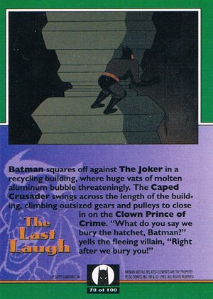 Topps Batman: The Animated Series Base Card 78 Batman squares off