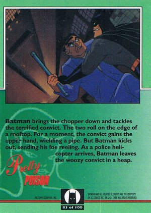 Topps Batman: The Animated Series Base Card 83 Batman brings the chopper down