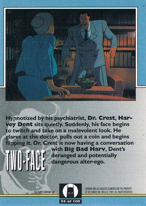 Topps Batman: The Animated Series Base Card 95 Hypnotized by his psychiatrist