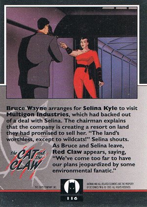 Topps Batman: The Animated Series 2 Base Card 116 Bruce Wayne arranges for Selina Kyle to