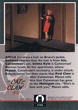 Topps Batman: The Animated Series 2 Base Card 125 Alfred discovers a hair on Bruce's jacke