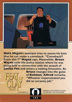Topps Batman: The Animated Series 2 Base Card 151 Matt Hagen's assistant tries to assure h