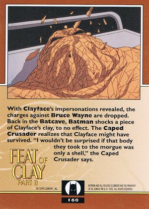 Topps Batman: The Animated Series 2 Base Card 160 With Clayface's impersonations revealed,