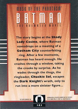 Topps Batman: The Animated Series 2 Base Card 161 The story begins at the Shady Lady Casin