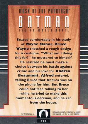 Topps Batman: The Animated Series 2 Base Card 171 Seated comfortably in his study at Wayne