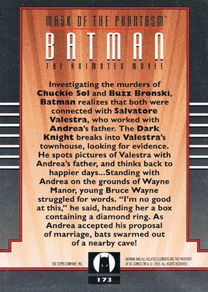 Topps Batman: The Animated Series 2 Base Card 173 Investigating the murders of Chuckie Sol