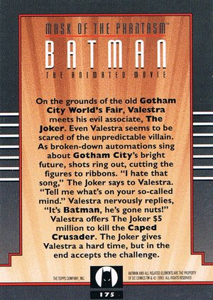 Topps Batman: The Animated Series 2 Base Card 175 On the grounds of the old Gotham City Wo