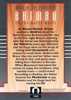 Topps Batman: The Animated Series 2 Base Card 180 At Wayne Manor, Bruce questions Andrea a