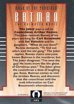 Topps Batman: The Animated Series 2 Base Card 182 The Joker pays a call to Councilman Arth
