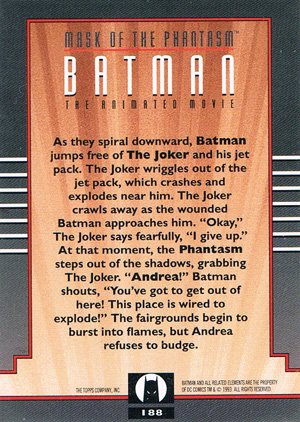 Topps Batman: The Animated Series 2 Base Card 188 As they spiral downward, Batman jumps fr