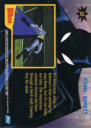 Topps Batman: Animated Series - Season One Base Card 12 Final Gambit