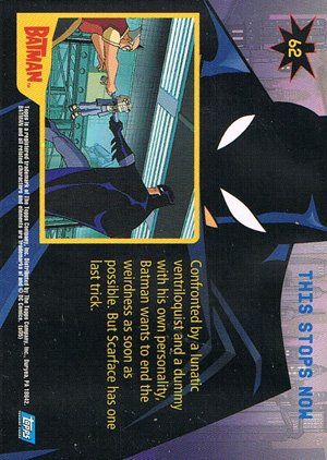 Topps Batman: Animated Series - Season One Base Card 62 This Stops Now