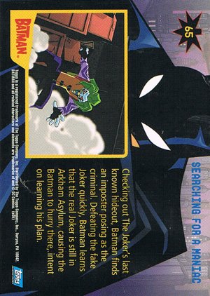 Topps Batman: Animated Series - Season One Base Card 65 Searching for a Maniac