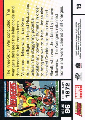 Rittenhouse Archives The Complete Avengers 1963-Present Base Card 19 