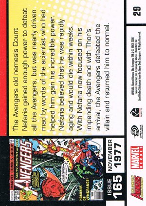Rittenhouse Archives The Complete Avengers 1963-Present Base Card 29 