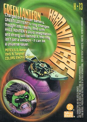 SkyBox DC Legends Hard Hitters Card H-13 Green Lantern