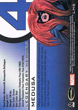Rittenhouse Archives Fantastic Four Archives Legendary Heroes Embossed Foil Card LH6 Medusa