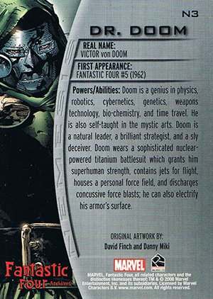 Rittenhouse Archives Fantastic Four Archives Nemesis Card N3 Dr. Doom