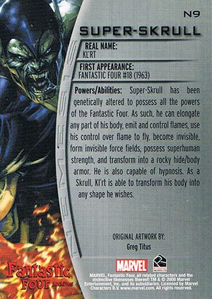 Rittenhouse Archives Fantastic Four Archives Nemesis Card N9 Super-Skrull