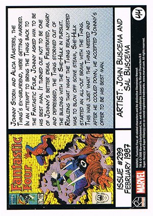 Rittenhouse Archives Fantastic Four Archives Base Card 44 Issue #299 - February 1987