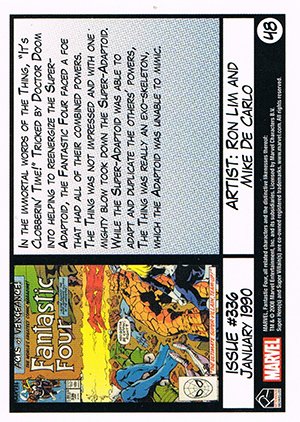 Rittenhouse Archives Fantastic Four Archives Base Card 48 Issue #336 - January 1990