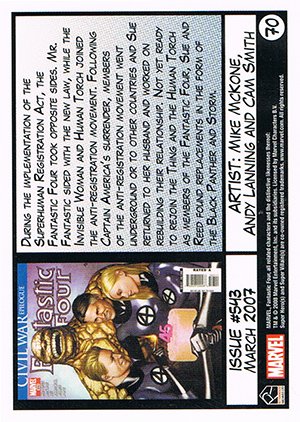 Rittenhouse Archives Fantastic Four Archives Base Card 70 Issue #543 - March 2007