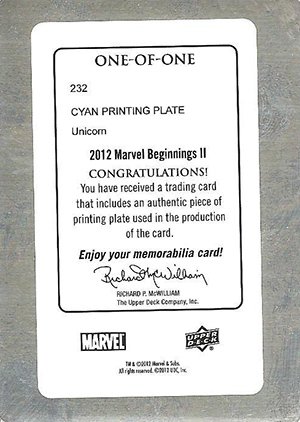 Upper Deck Marvel Beginnings Series II Printing Plates 232 
