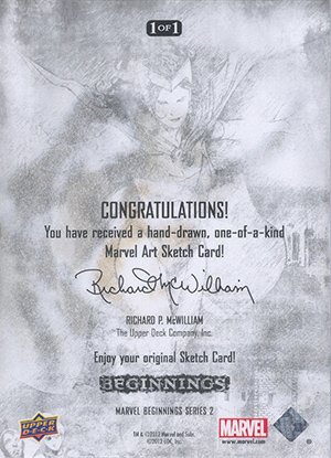Upper Deck Marvel Beginnings Series II Sketch Card  Wesley Bernick