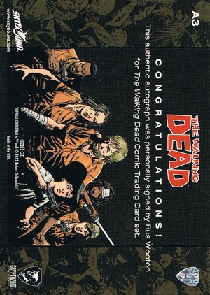 Cryptozoic The Walking Dead Comic Book Autograph Card A3 Rus Wooton
