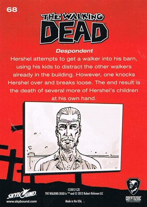 Cryptozoic The Walking Dead Comic Book Base Card 68 Despondent