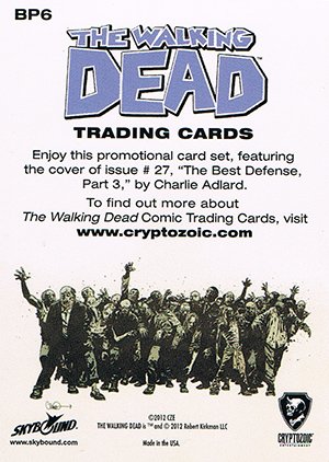 Cryptozoic The Walking Dead Comic Book Binder Puzzle Card BP6 