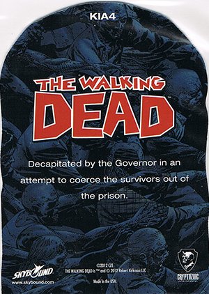 Cryptozoic The Walking Dead Comic Book Killed-in-Action Card KIA4 Tyreese
